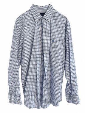 Live Oak Brand Mens Large Blue White Check Button-Down Shirt